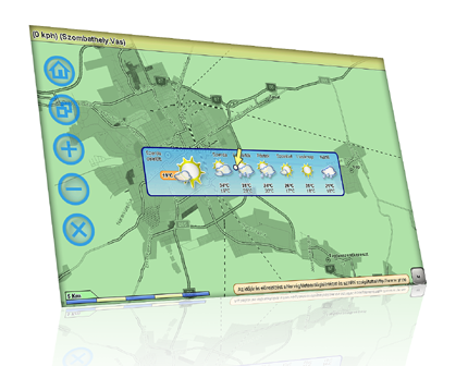 Időjárás előrejelzés az AeroMap laptop változatában